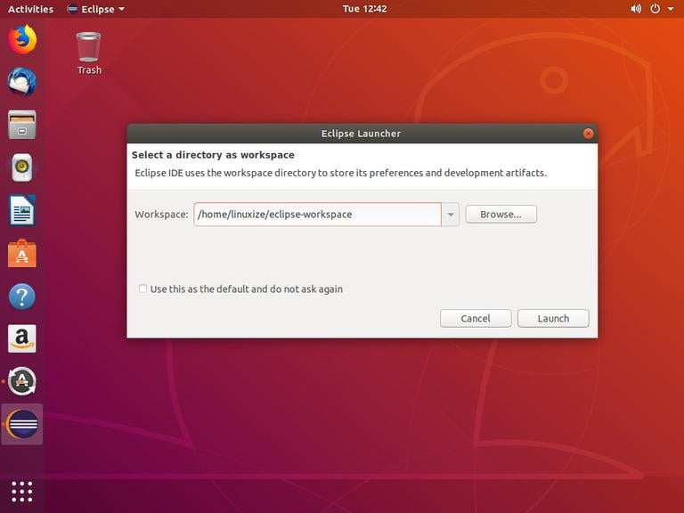 Ubuntu Eclipse Workspace