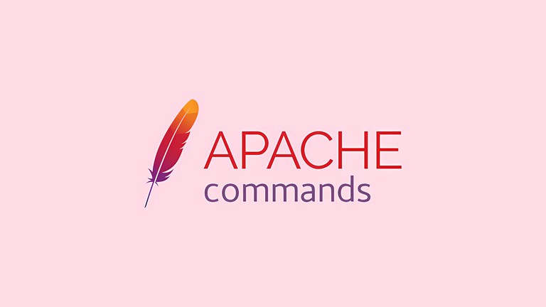 Terminal window showing common Apache service and configuration commands on Linux