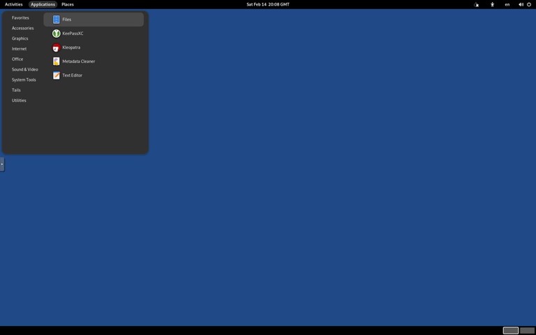 Tails desktop screenshot