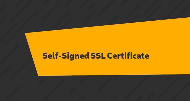 Self-Signed SSL Certificate