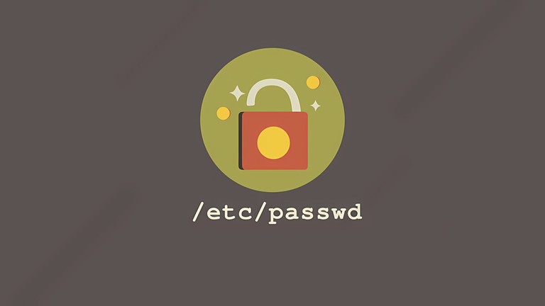 Padlock illustration labeled /etc/passwd