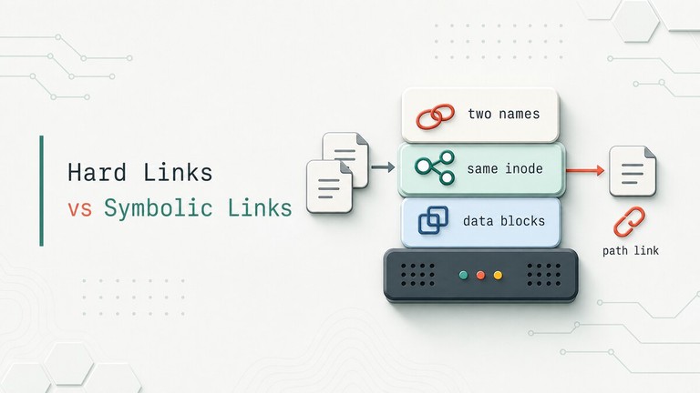 Comparing hard links and symbolic links in Linux with inodes