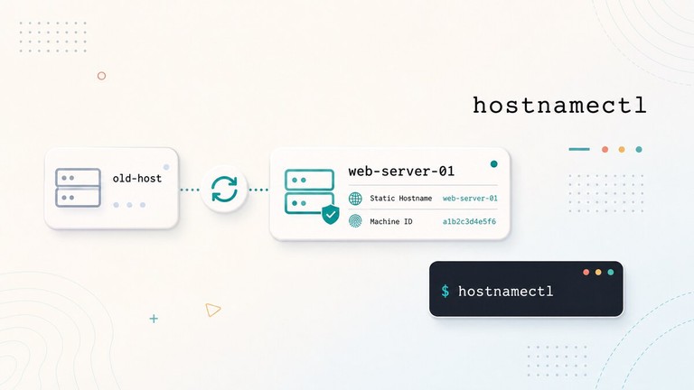 hostnamectl changing a Linux system name from old-host to web-server-01