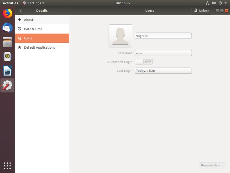 Ubuntu Users Window