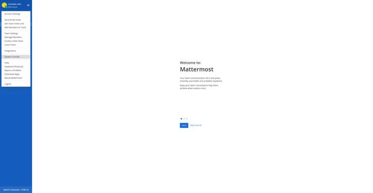 Mattermost dashboard