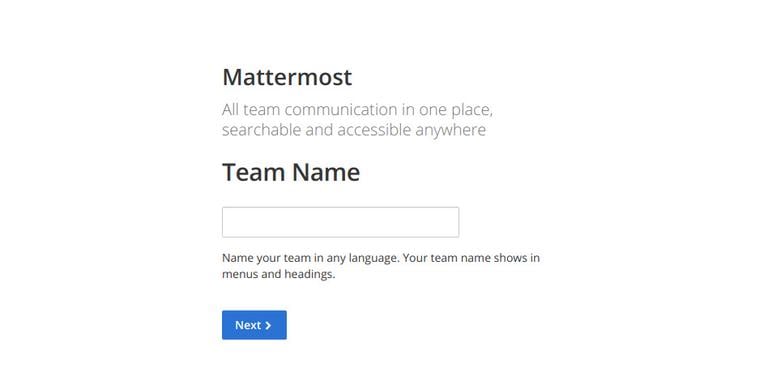 Mattermost team name