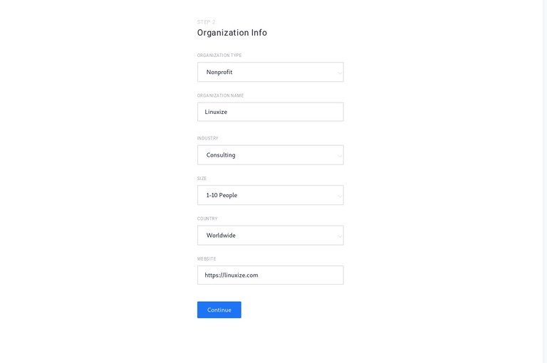 Rocket.Chat Setup Wizard - Step 2