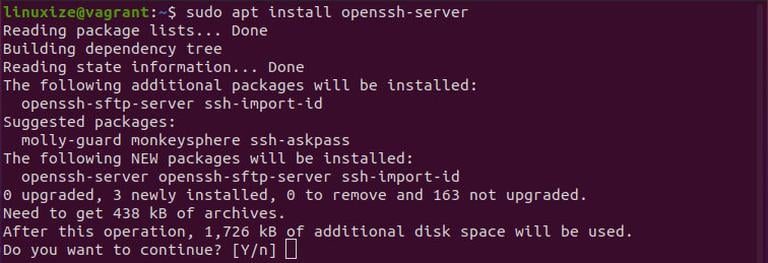 ubuntu install ssh