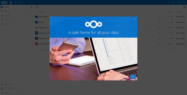 Nextcloud dashboard