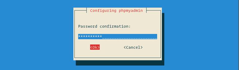 configuring phpmyadmin confirm password
