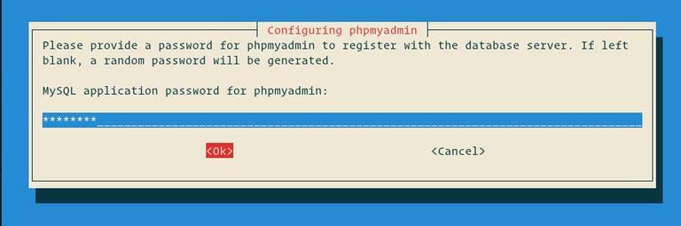 configuring phpmyadmin password