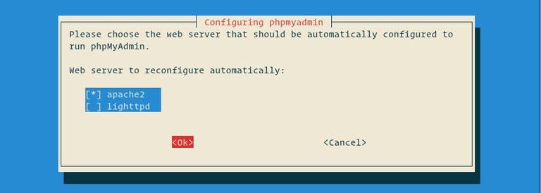 configuring phpmyadmin web server