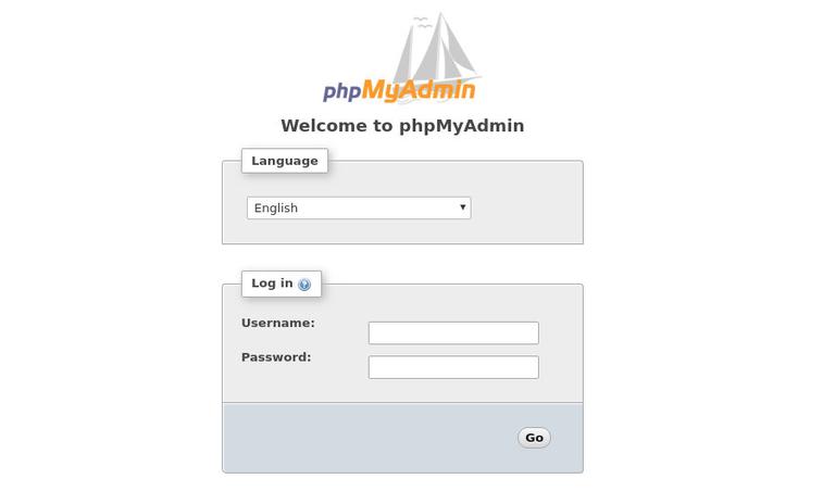 phpmyadmin login