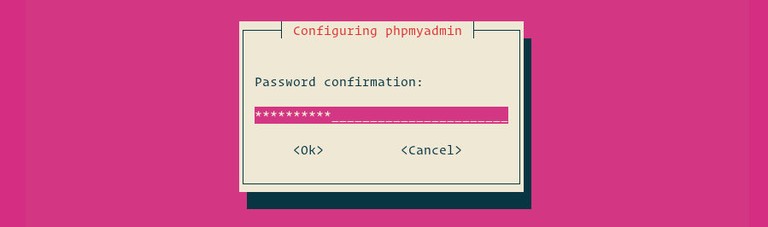 configuring phpmyadmin confirm password