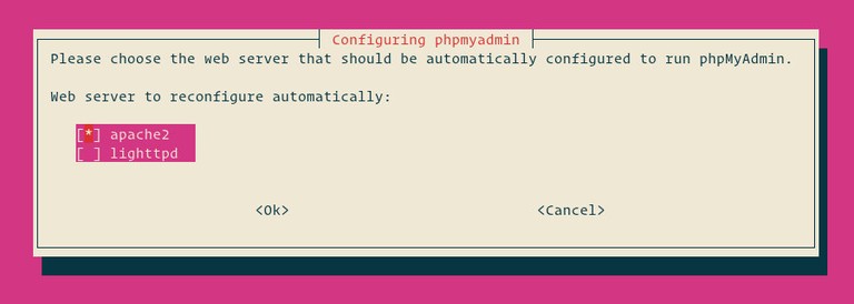 configuring phpmyadmin web server