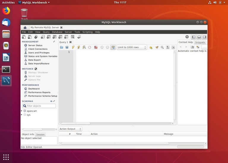 MySQL Workbench Connected