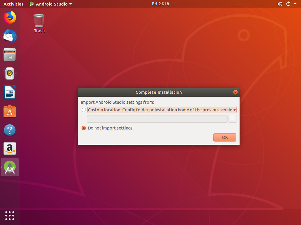 ubuntu android studio android emulator setup