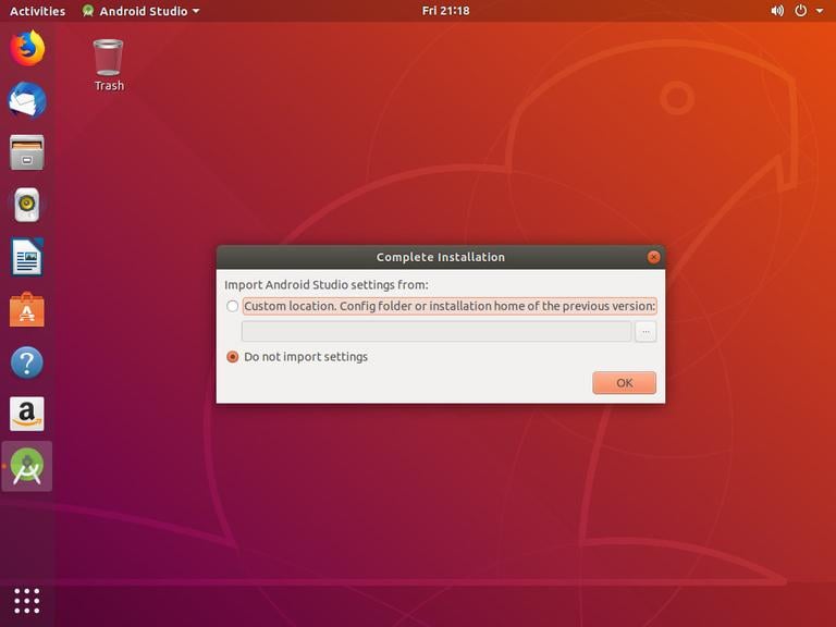 Ubuntu Android Studio Launch