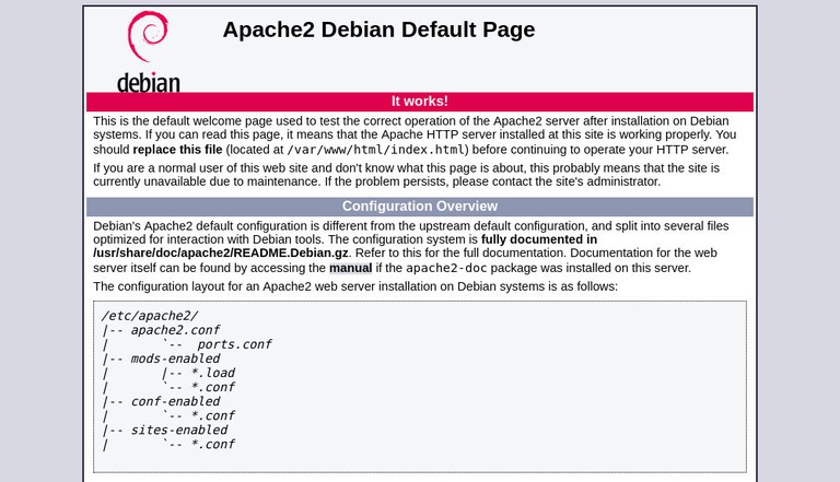 Apache welcome page