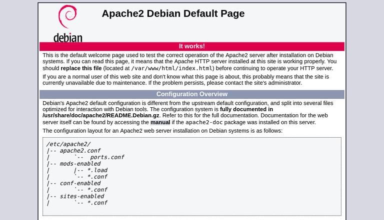 Apache welcome page