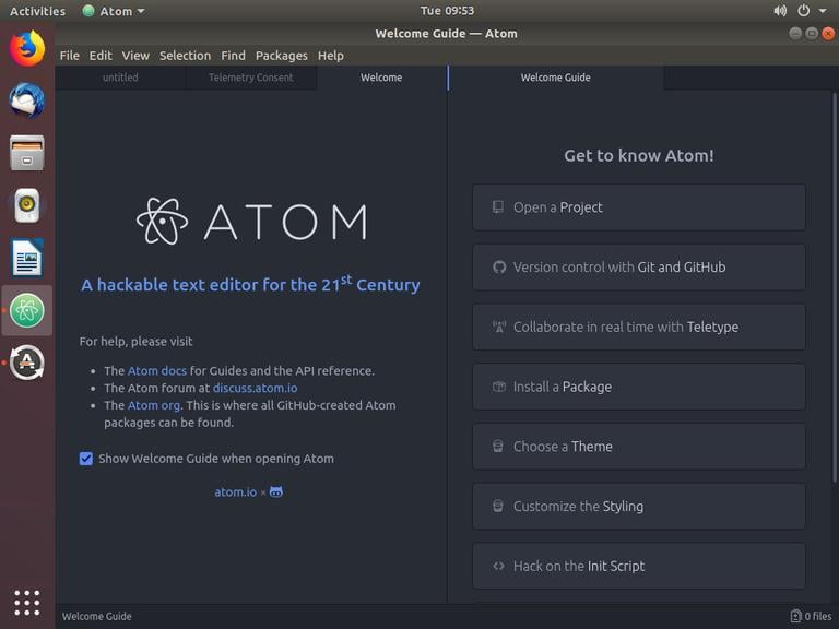Ubuntu Atom Text Editor