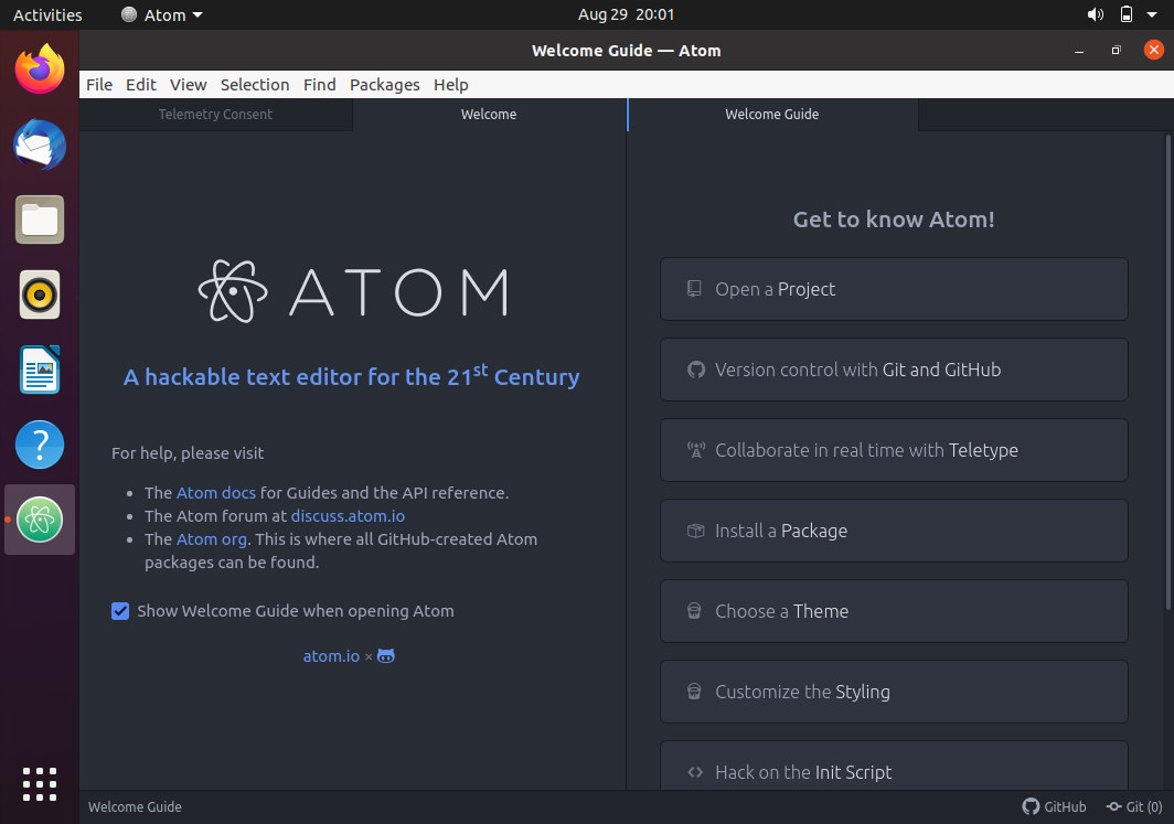 Атом линукс. Atom редактор. Atom Linux. Атом скрипт. Как запустить атом.