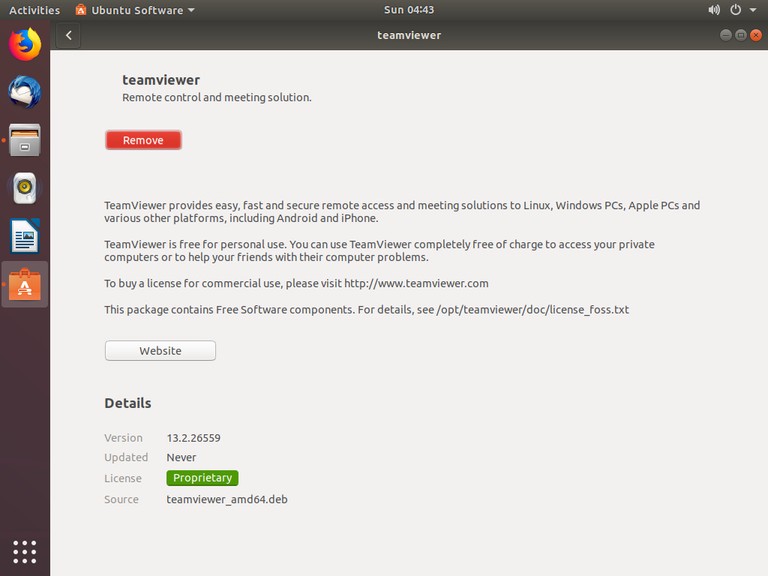 Ubuntu App Center installing a deb package