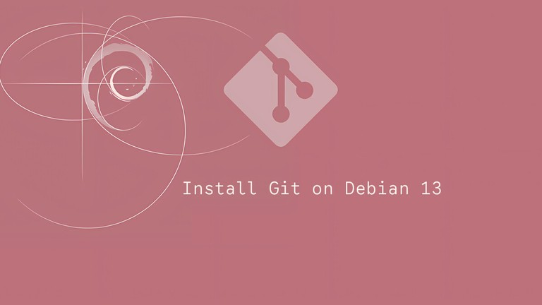 Terminal showing Git installation on Debian 13