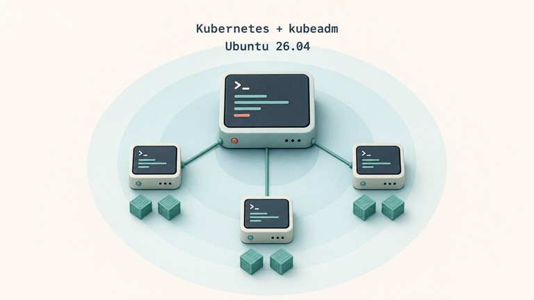 Kubernetes control plane and worker nodes installed with kubeadm on Ubuntu 26.04