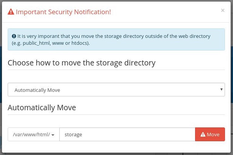 Install OpenCart move storage