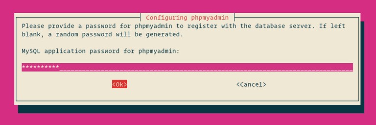 configuring phpmyadmin password