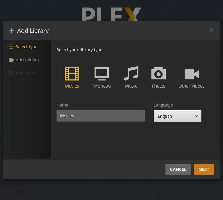 Plex Media Server Add Library
