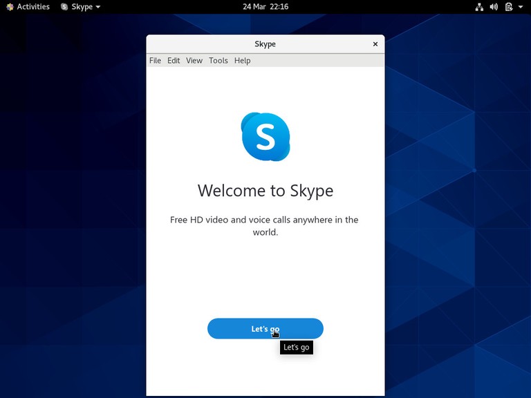 CentOS Skype Window