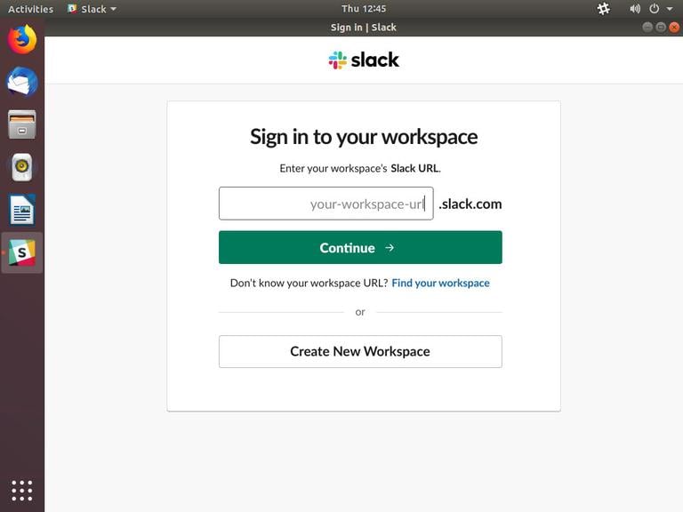 Ubuntu Slack Window