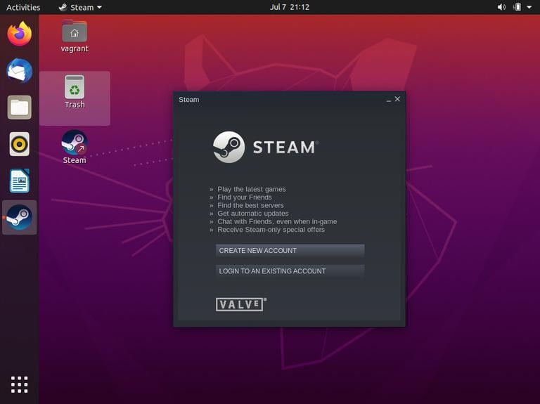 Ubuntu Login Steam