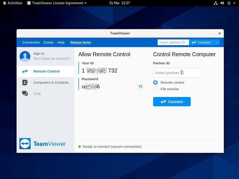 CentOS TeamViewer Remote Control