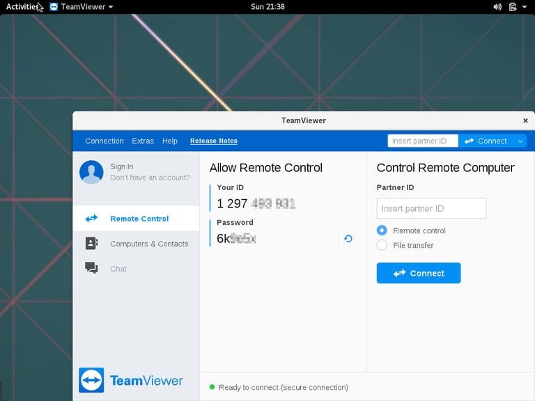 Debian TeamViewer Remote Control