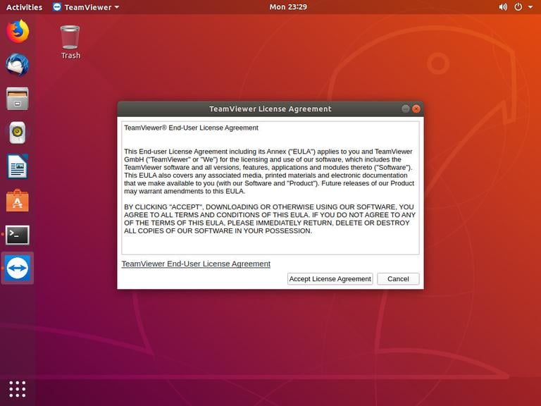 Ubuntu TeamViewer Default Browser