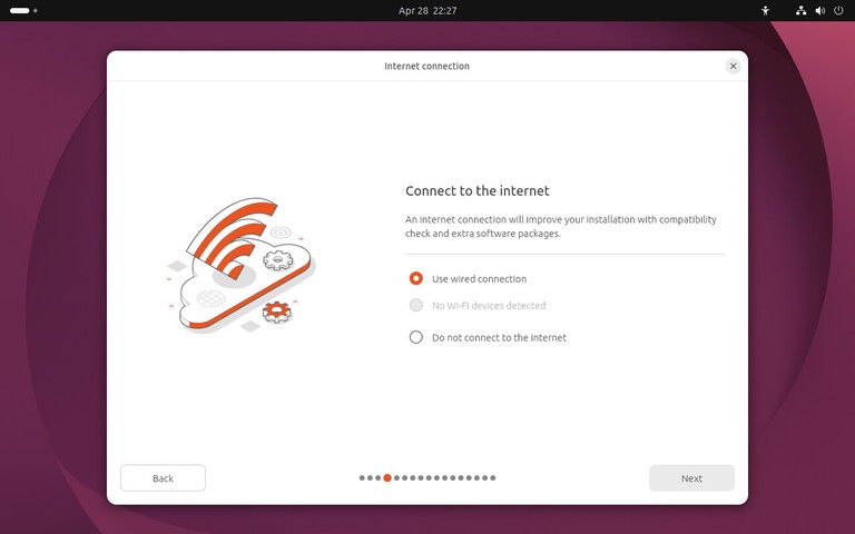 Ubuntu 26.04 installer network connection screen