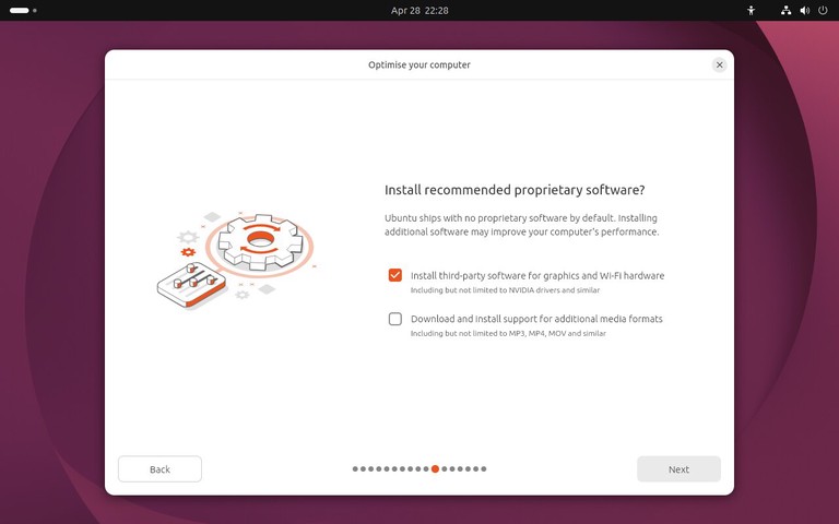 Ubuntu 26.04 installer third-party software screen