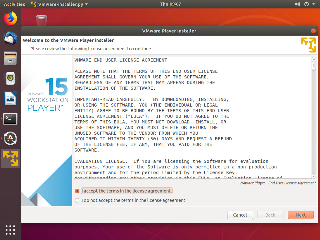 How To Install Vmware Workstation Player On Ubuntu 18 04 Linuxize - como jugar roblox en ubuntu 1204 o 1604