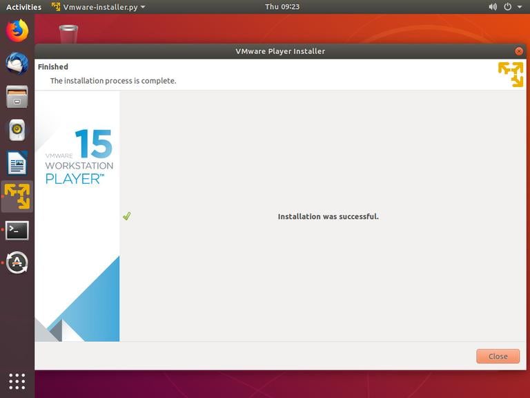ubuntu vmware accept installed