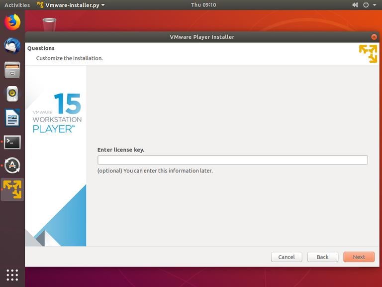 how to install vmware workstation player on ubuntu