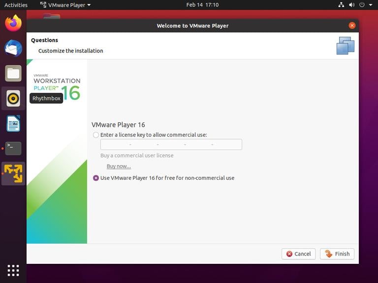 ubuntu vmware non commercial