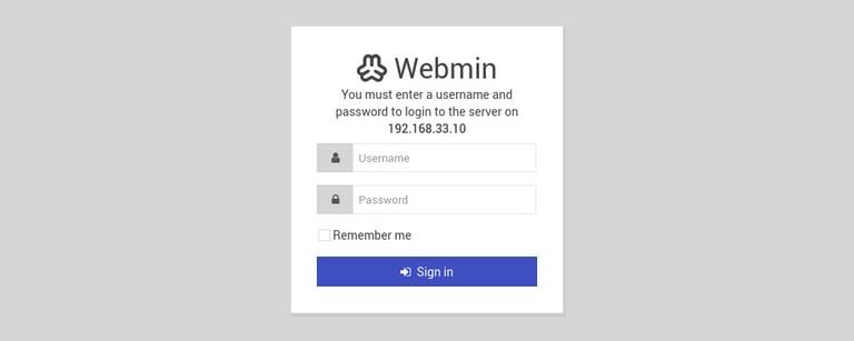 Webmin Login Form