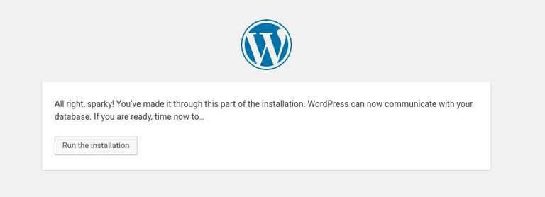 Install wordpress Run Installation