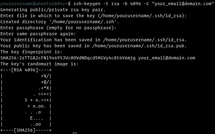 Ubuntu generate git ssh key