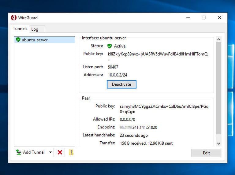 WireGuard Windows connect Tunnel
