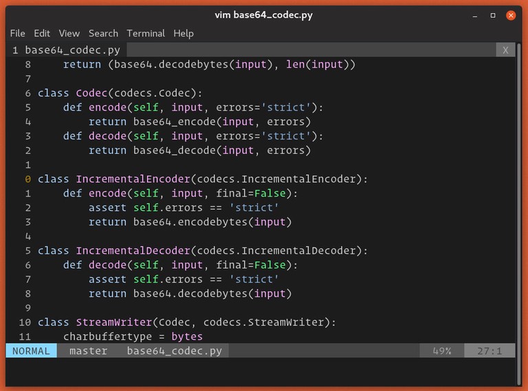 Vim relative line numbers