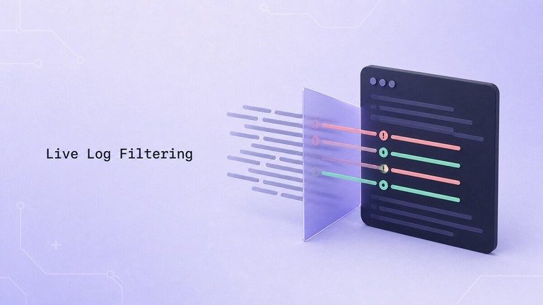 Terminal filtering a live stream of Linux log entries